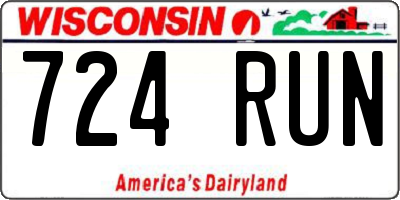 WI license plate 724RUN