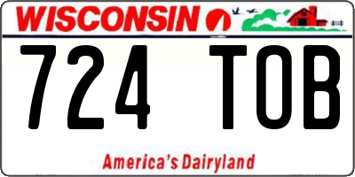 WI license plate 724TOB