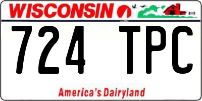 WI license plate 724TPC