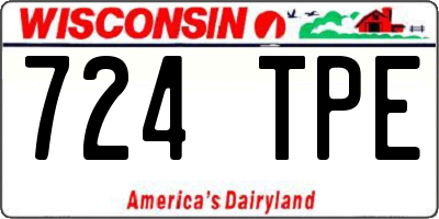 WI license plate 724TPE