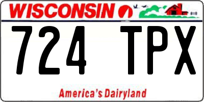 WI license plate 724TPX
