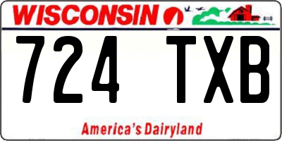 WI license plate 724TXB