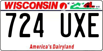 WI license plate 724UXE