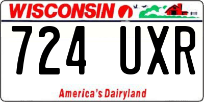 WI license plate 724UXR