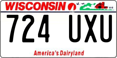 WI license plate 724UXU