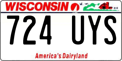 WI license plate 724UYS