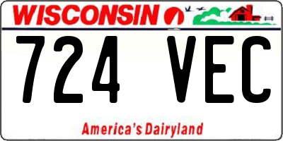 WI license plate 724VEC