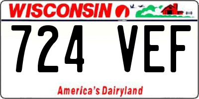 WI license plate 724VEF