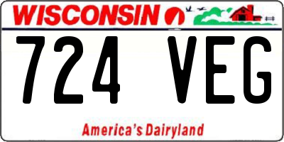 WI license plate 724VEG
