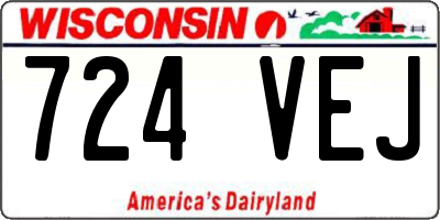 WI license plate 724VEJ