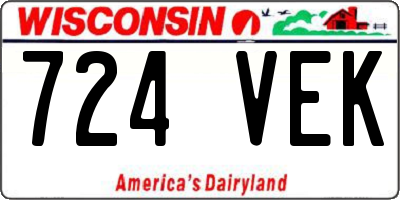 WI license plate 724VEK