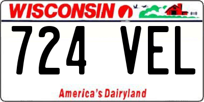 WI license plate 724VEL