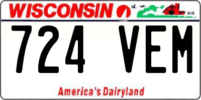 WI license plate 724VEM