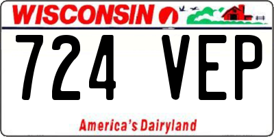 WI license plate 724VEP