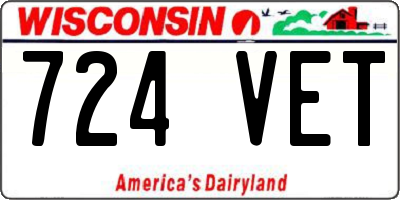 WI license plate 724VET