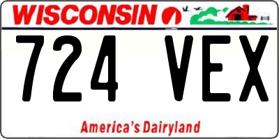 WI license plate 724VEX