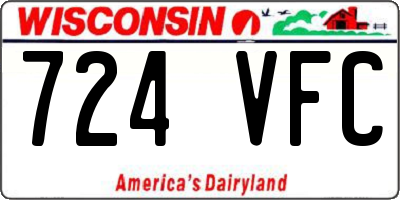 WI license plate 724VFC