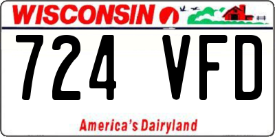 WI license plate 724VFD