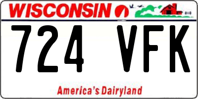 WI license plate 724VFK