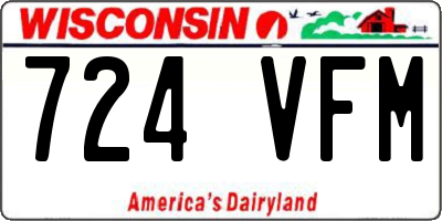 WI license plate 724VFM