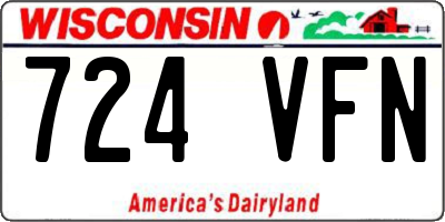 WI license plate 724VFN