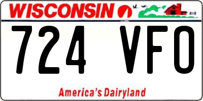 WI license plate 724VFO
