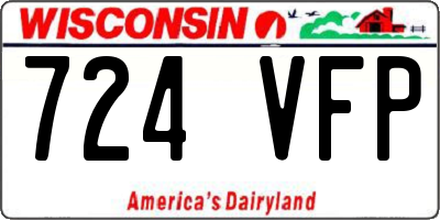 WI license plate 724VFP