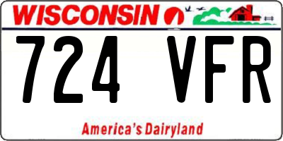 WI license plate 724VFR