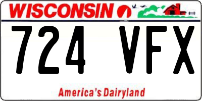 WI license plate 724VFX