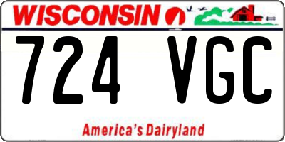 WI license plate 724VGC