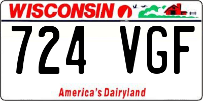 WI license plate 724VGF