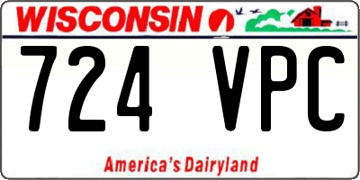 WI license plate 724VPC