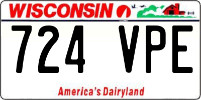 WI license plate 724VPE