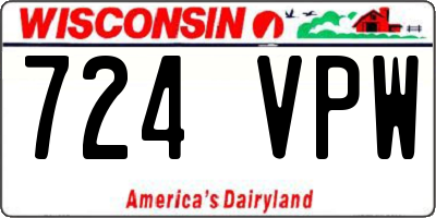 WI license plate 724VPW
