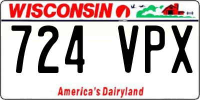 WI license plate 724VPX