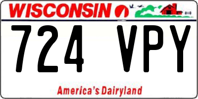 WI license plate 724VPY