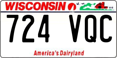 WI license plate 724VQC