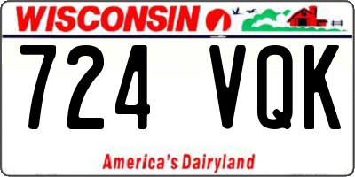 WI license plate 724VQK