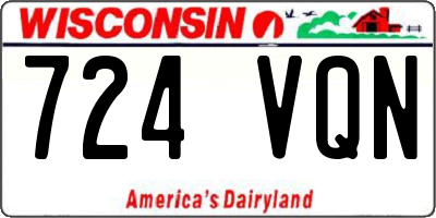 WI license plate 724VQN