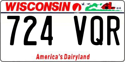 WI license plate 724VQR