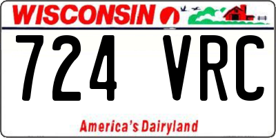 WI license plate 724VRC