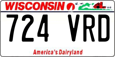 WI license plate 724VRD