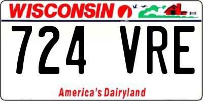 WI license plate 724VRE