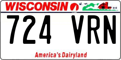 WI license plate 724VRN