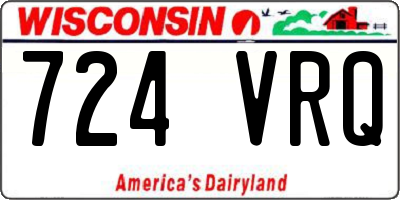 WI license plate 724VRQ