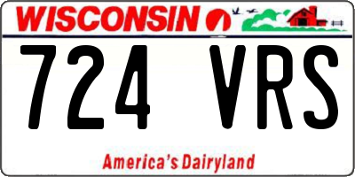 WI license plate 724VRS