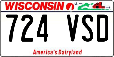 WI license plate 724VSD