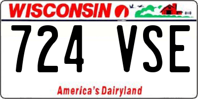 WI license plate 724VSE