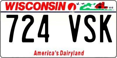 WI license plate 724VSK