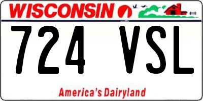 WI license plate 724VSL
